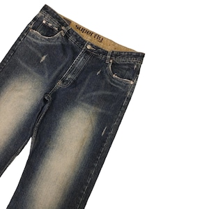 W37x26.5 Baggy Jeans Industrie Sand Wash Ripped Denim Wide Loose Y2k Vintage Skateboard Jnco Hip Hop Rapper Southpole Fubu Ecko Waist 37