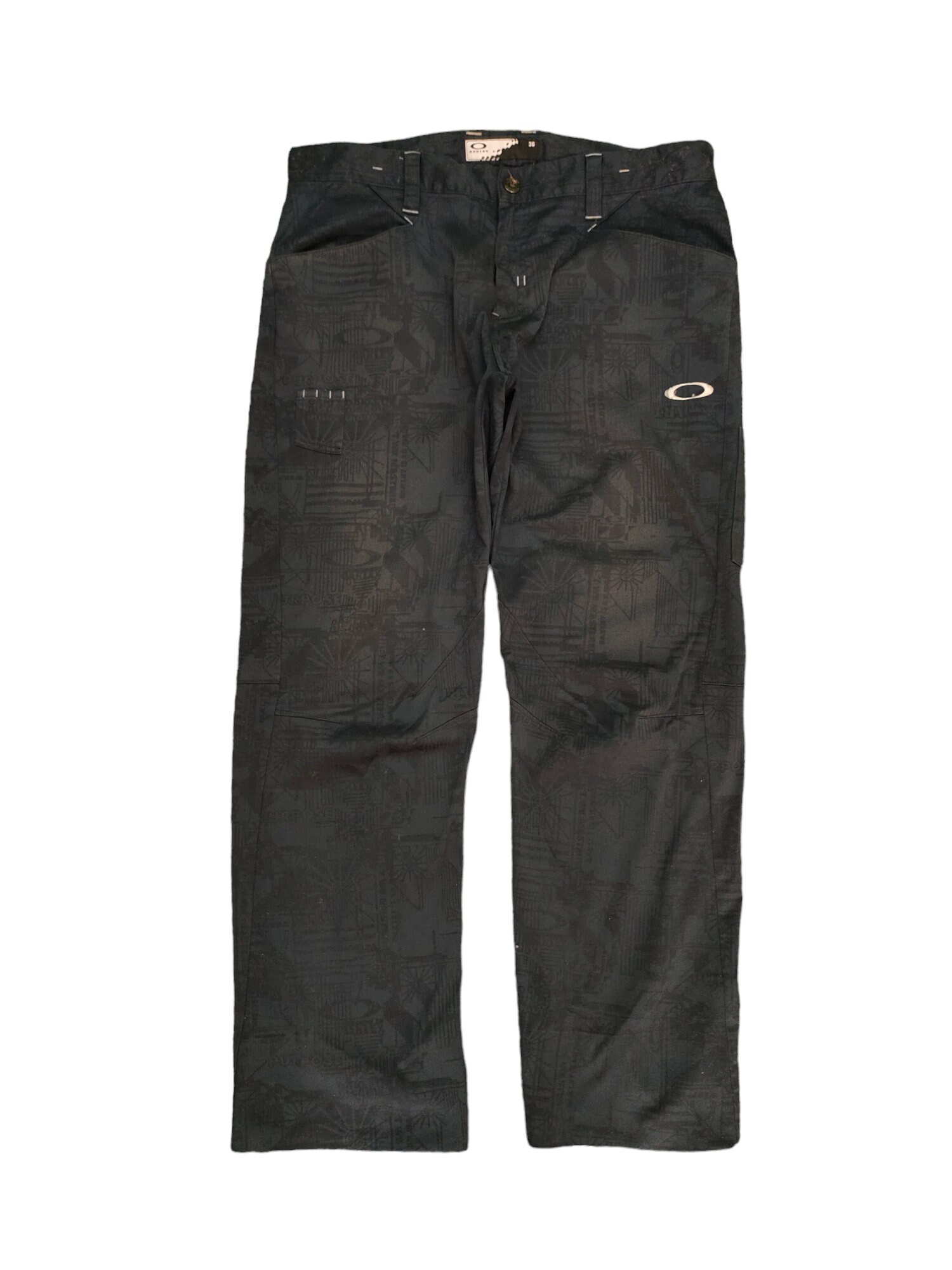 W36x29.5 Vintage Oakley Fullprint Pants Y2k Streetwear