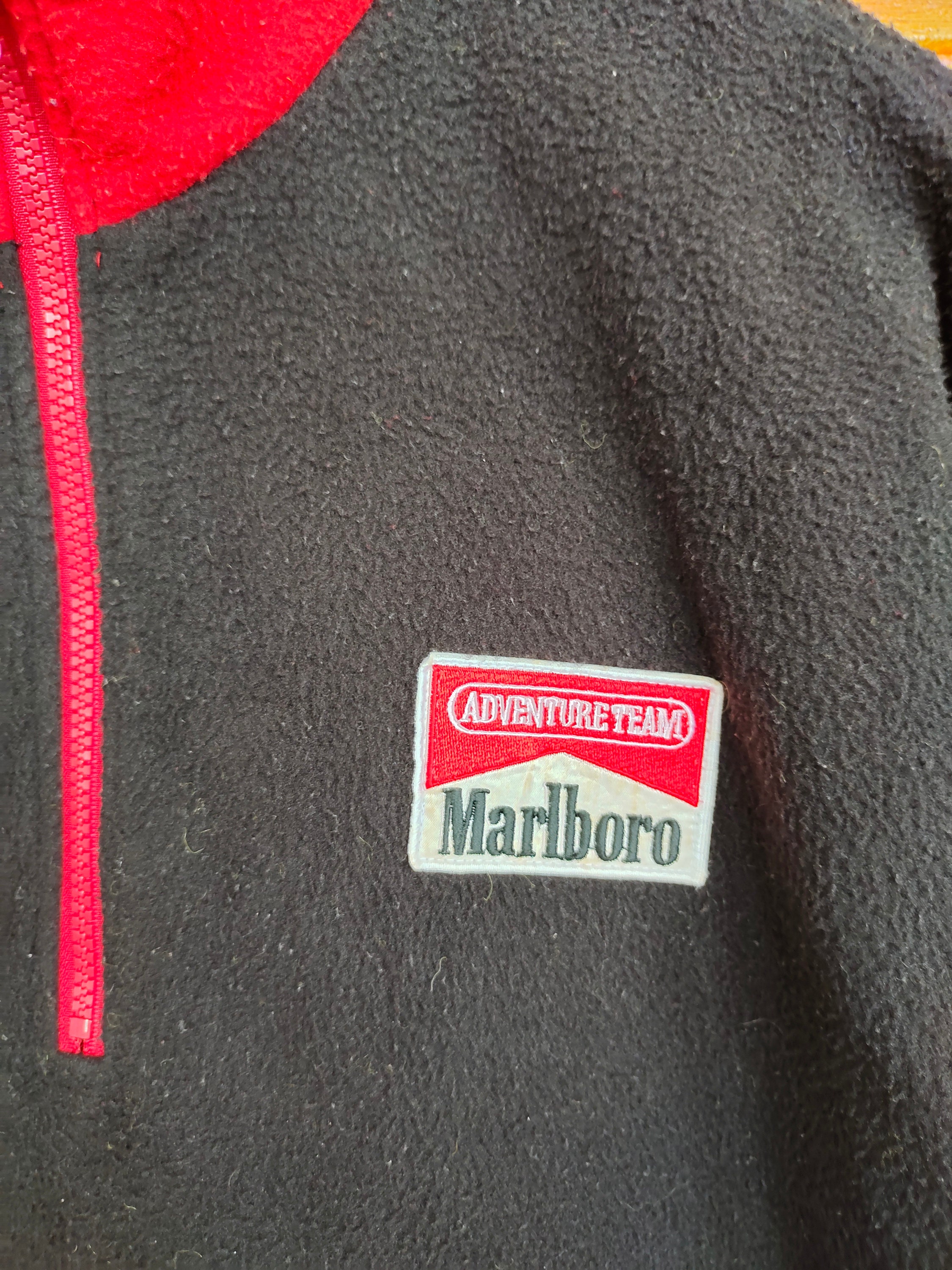 Vintage 90s Marlboro Patch Logo Fleece Half Zipper Sweater