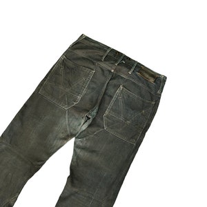 W36x32 Vintage G-Star Raw Waxed Denim Jeans Y2k Streetwear Diesel Oakley Ed Hardy True Religion Waist 36