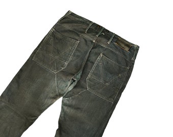 Vintage G-Star Raw gewachste Denim Jeans Y2k Streetwear Diesel Oakley Ed Hardy True Religion Taille 36