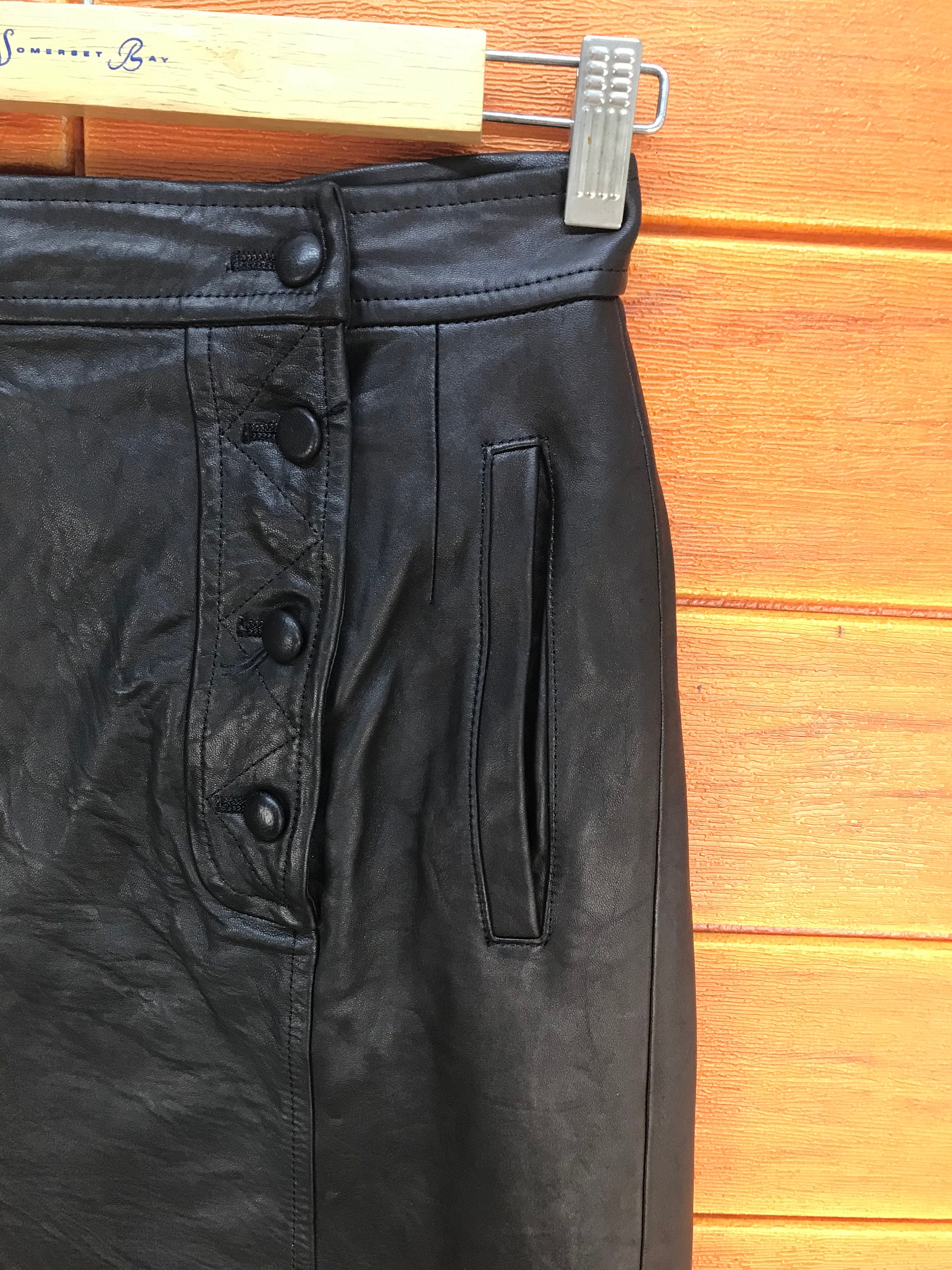 Vintage CHRISTIAN DIOR SPORTS Leather Skirt / Waist 26 - Etsy