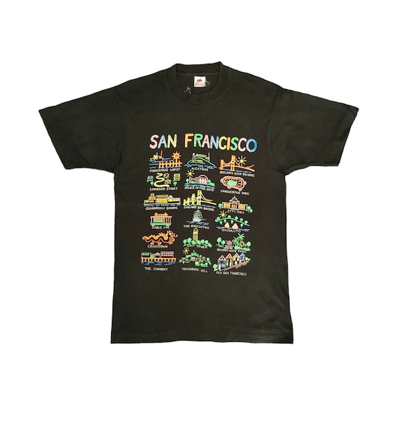 PRINT-ONS SAN FRANCISCO ポロシャツ S 90s Vintage 90s San Francisco Landmarks T-shirt - Fruit of the Loom