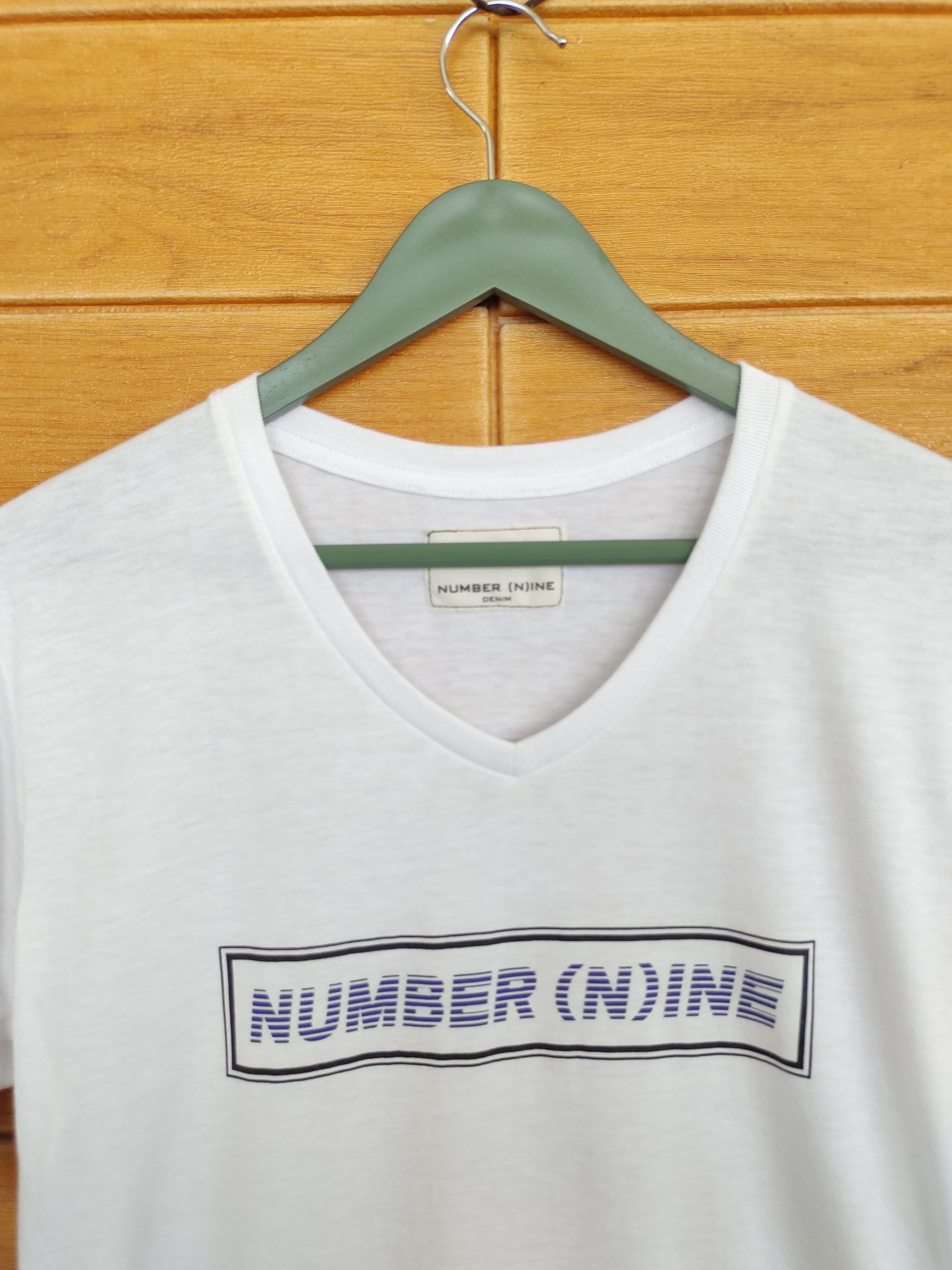 Vintage Number (n)ine Denim Spell Out Logo V-neck T-shirt Vintage Number (n)ine Denim Spell Out Logo V-neck T-shirt
