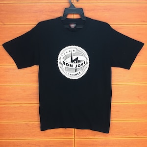 Vintage 2000s BON JOVI Bounce Tour T-shirt / American Rock Band / Legendary Band / Japan Tour 2002 / Size S