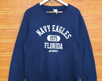 Vintage 90s AVIREX Usa Navy Eagles Florida 1975 Sweatshirt / Usn  / Military / Army / Size M