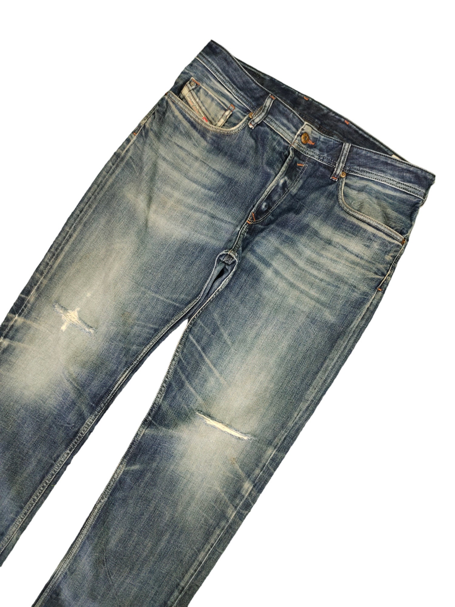 パンツ DIESEL BAKARI-NE faded jog jeans W34 y2k W34x29 Vintage Y2k Diesel Waykee Distress Faded Denim Pants