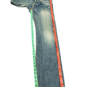 Pantalones vaqueros vintage Quadro Japan Clawmark con efecto desgastado, de mezclilla descolorida, Comme Des Garcons Undercover, cintura 30 imagen 9