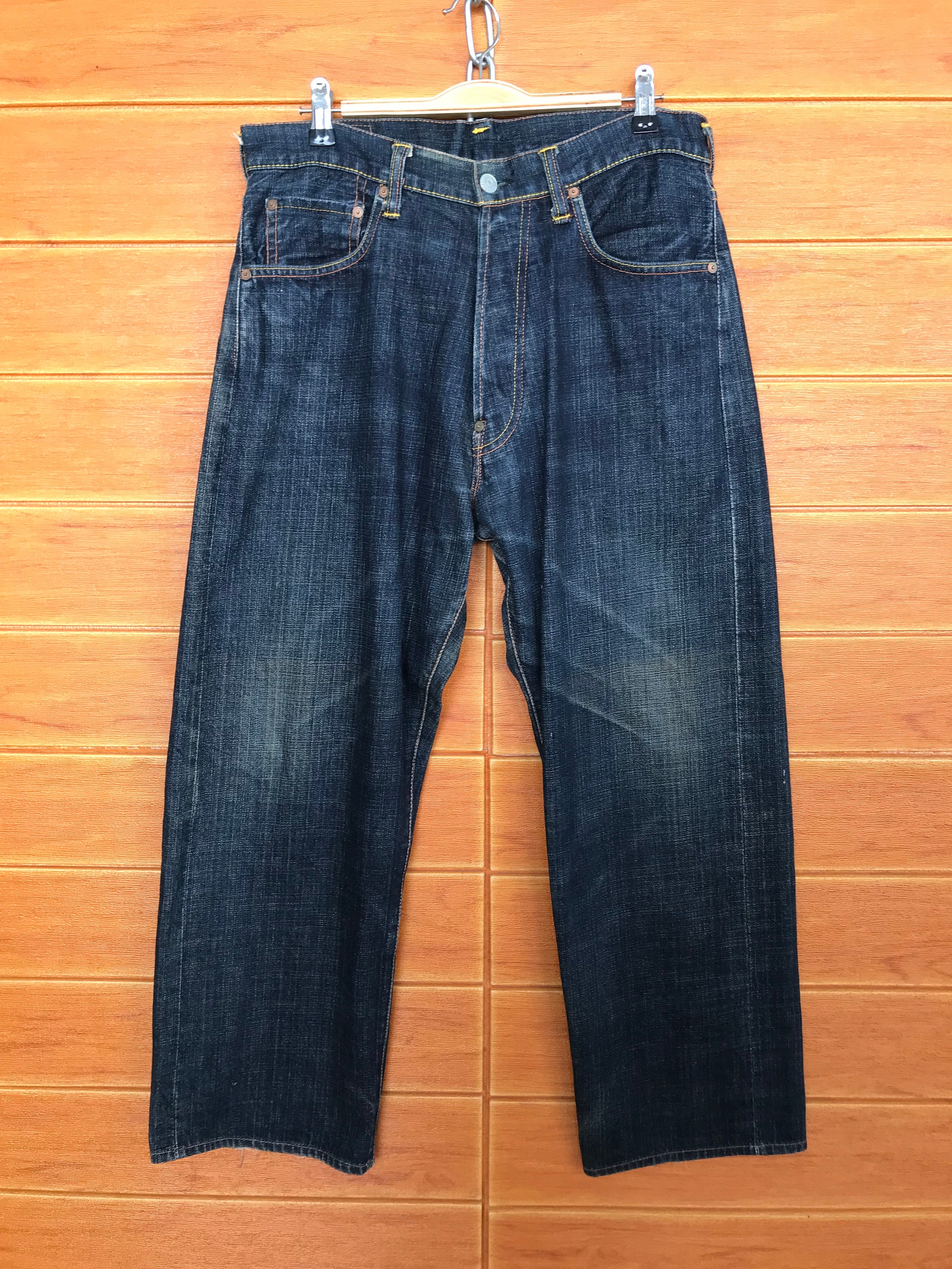 EVIS JEANS エヴィス ジーンズyamane denim 29X35 Vintage Yamane Evisu Japan Mens Selvedge Denim Jeans Size 34