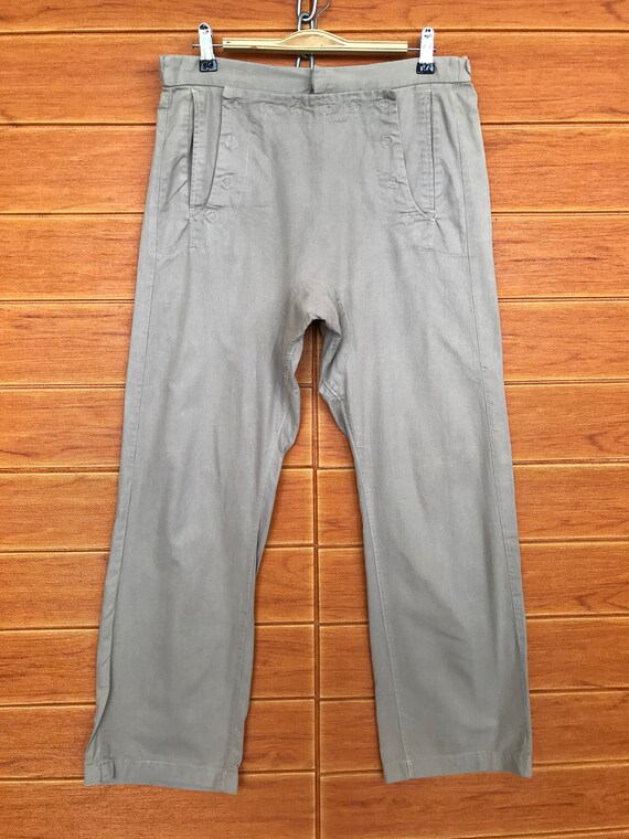 Pantalon Homme Vintage ISSEY MIYAKE - Laine Grise - Taille L (34" Waist) - Fabriqué Au Japon - Occasion Parfait état