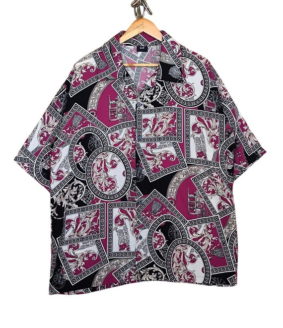 Vintage Japanese BnW Baroque Novelty Shirt / Baro… - image 1