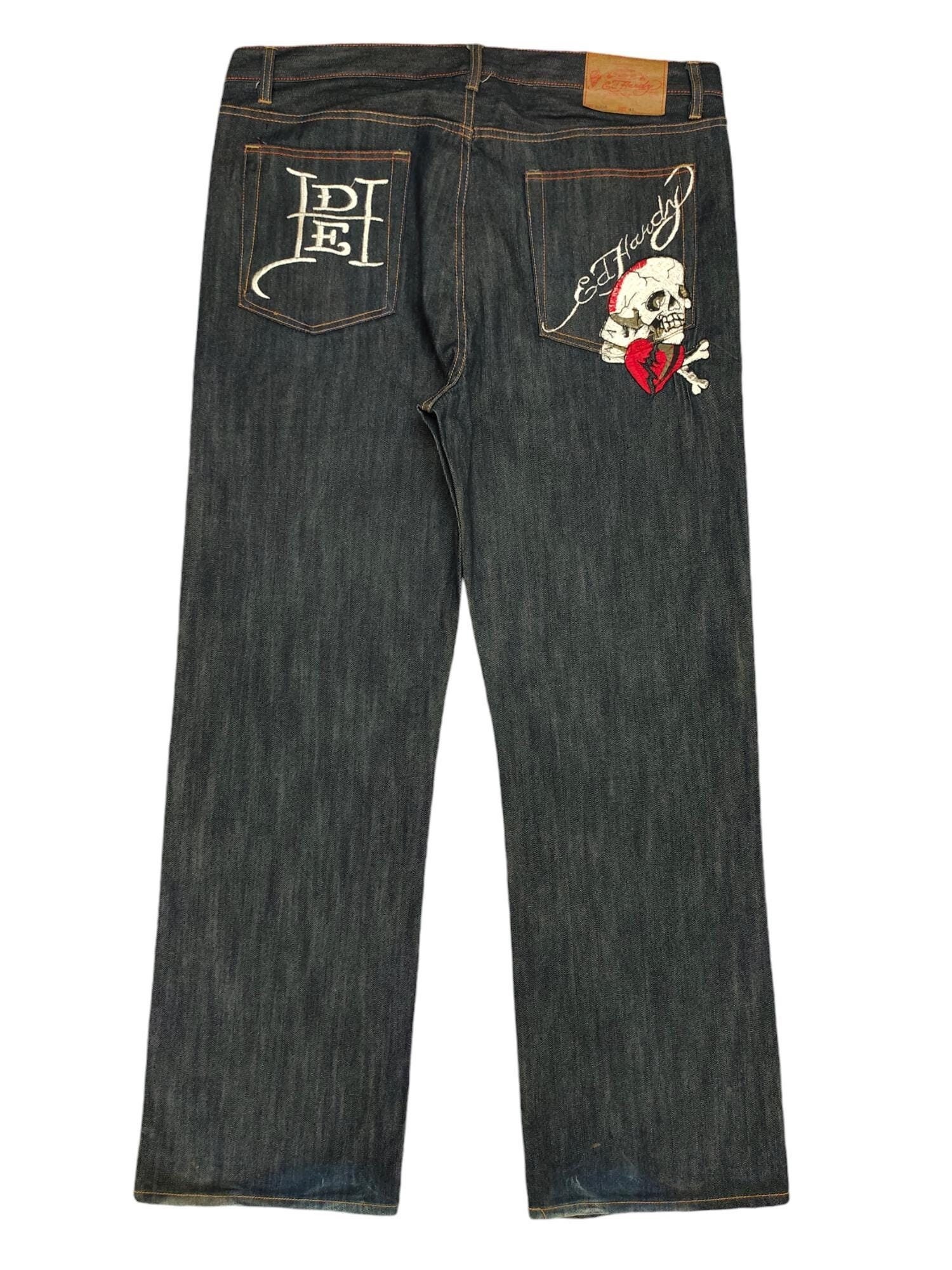 W42x37 Vintage Y2k Ed Hardy Lot 2008 Skulls Embroidered W42x37 Vintage Y2k Ed Hardy Lot 2008 Skulls Embroidered