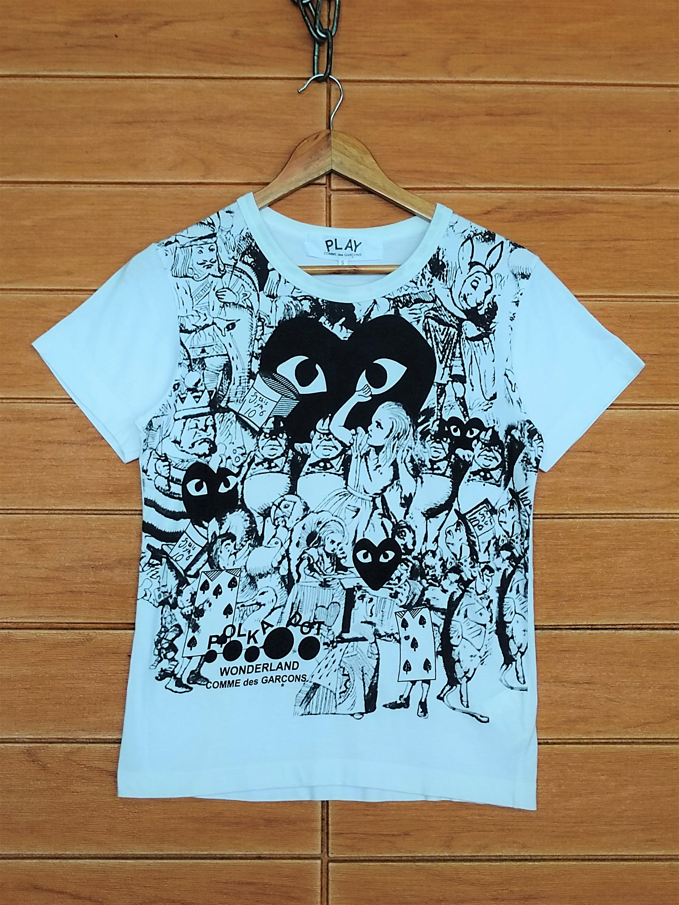 COMME DES GARCONS PLAY Polka Dotシャツ Comme Des Garçons Play Polka Dot Heart Logo T-shirt | Blue