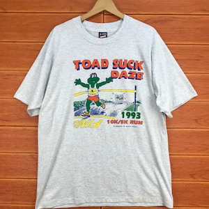 Maglietta vintage anni '90 Toad Suck Daze 10K Conway Arkansas / In memoria di Randy Baker / Scarpe Nike / Taglia XL