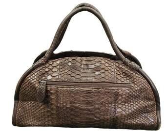 Vintage Session Japan Patina Python Leather Bag Made in
