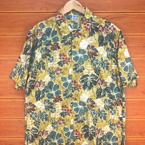 Vintage Japanese Hawaiian Made In Okinawa Aloha Shirt / Aloha Wear Shirt / Rockabilly Shirt / Japanese brand / Made In Japan / Size L