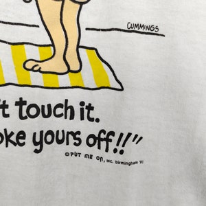 Vintage 90s Bathroom Humor T-Shirt: Cummings Pop Art, Size L image 10