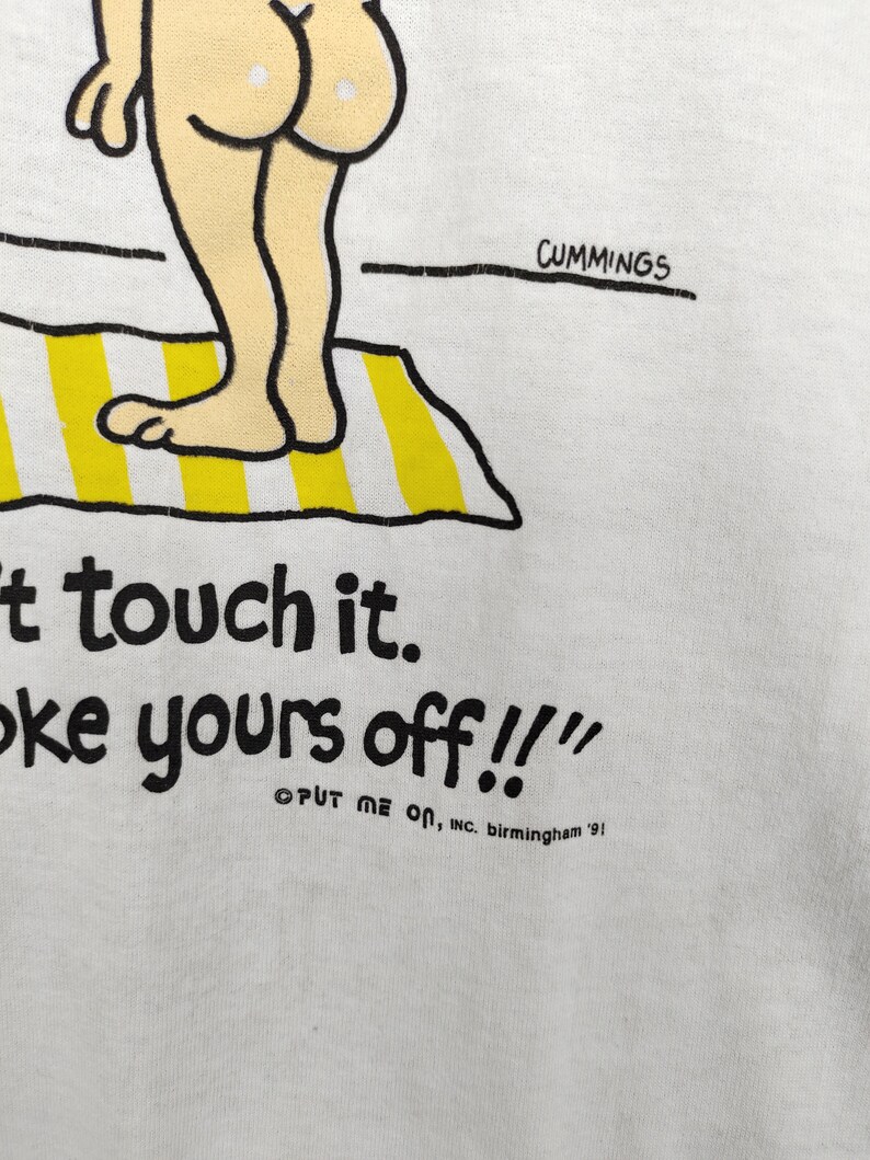 Vintage 90s Bathroom Humor T-Shirt: Cummings Pop Art, Size L image 10