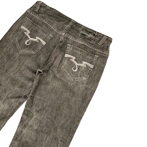 W38x32 Baggy Jeans Ecko Unltd Raw & Uncut Wide Leg Denim Y2k Jnco Vintage Surfing Skate Jnco Hip Hop Rapper Streetwear Dogtown Waist 38