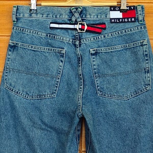 W31x30 Vintage 90s Tommy Hilfiger Buckle Back Baggy Denim Jeans / Hip hop Style / 80s 90s Style/ Skateboard / Streetwear / Waist 31