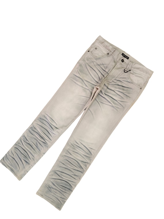 Vintage Semantic Design Denim Jeans: Clawmark Charcoal, Y2K