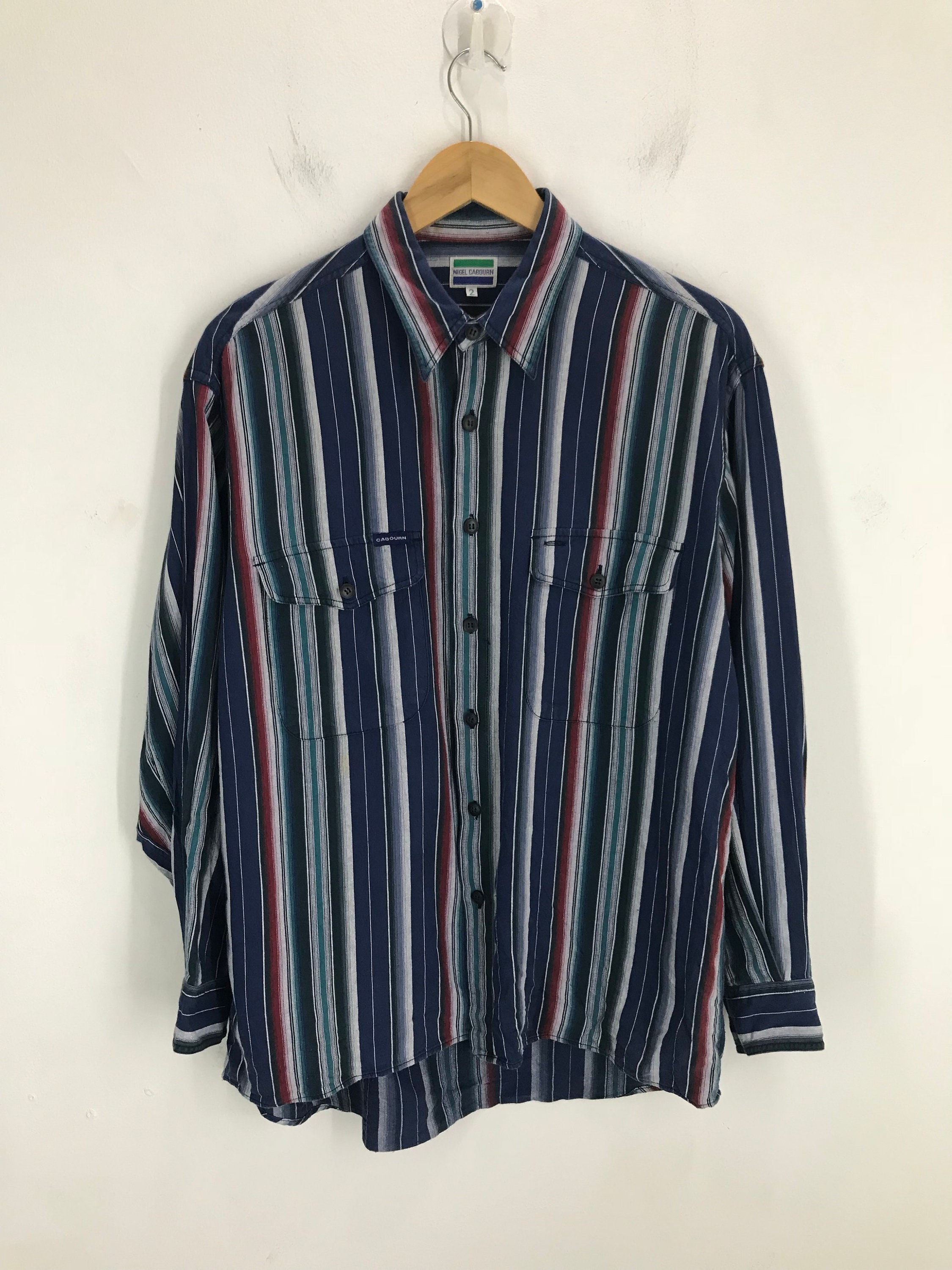 Vintage NIGEL CABOURN Multi Colour Striped Oversize Button