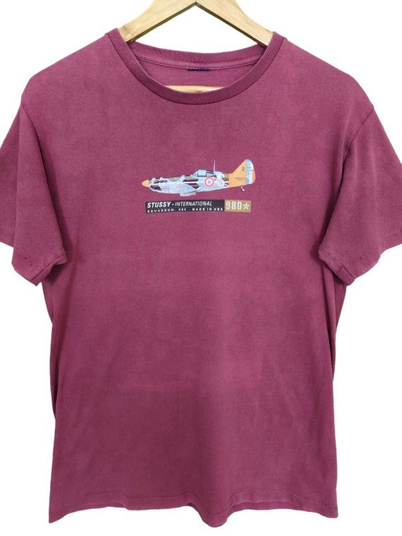 Vintage 90s Stussy International Squadron T-shirt - Made in USA