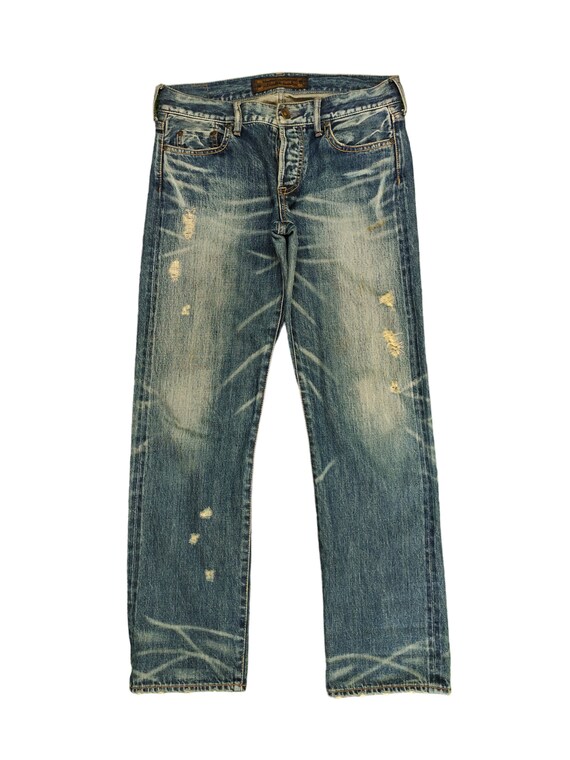 W32x29.5 Genuine Vintage GOA Distress Faded Selvedge Denim W32x29.5 Genuine Vintage GOA Distress Faded Selvedge Denim