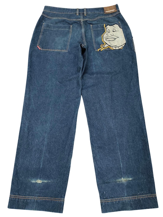Vintage FUBU Baggy Jeans: Fat Albert Embroidered Denim, 90s