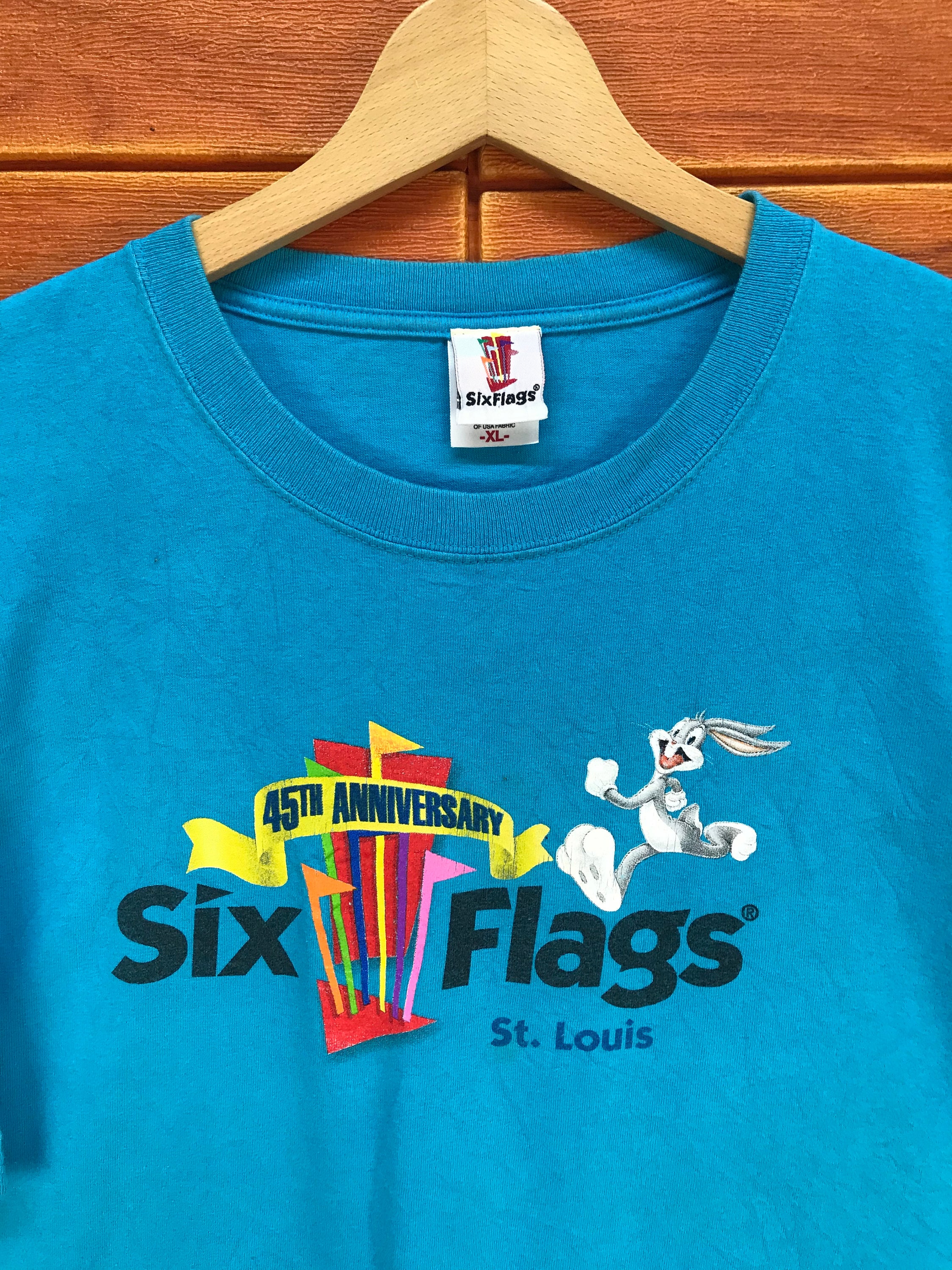 Vintage 90s Six Flags Looney Tunes 45th Anniversary T-shirt (XL