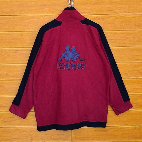 Vintage 90s KAPPA Embroidered Logo Fleece Sweater / Streetwear / Hip Hop / Size L