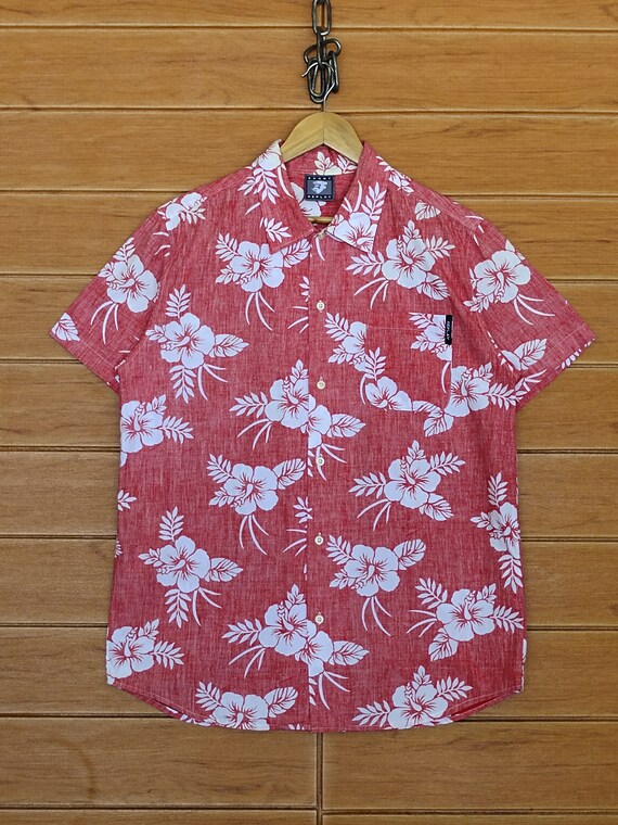 Vintage 90s Sport Replay Reverse Print Hibiscus Hawaiian