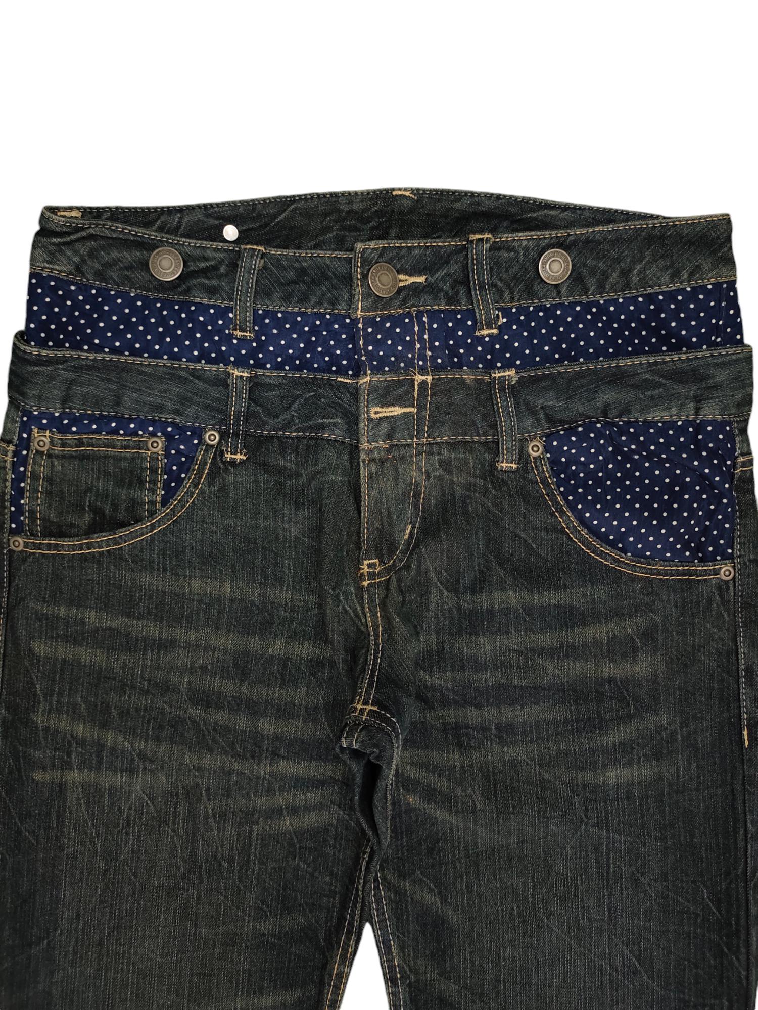 Japanese Brand Double Waist Jeans Ppfm Undercover Style Y2k Japanese Brand Double Waist Jeans Ppfm Undercover Style Y2k