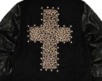 Vintage Hell Cat Punk Jacket: Leopard Cross Studded Seditionaries