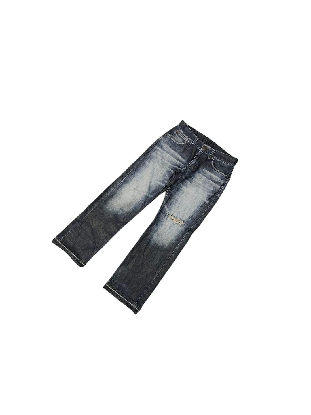 no id coating デニム y2k archive Vintage Y2K Black Number Faded Jeans, Japan Streetwear, Waist 30