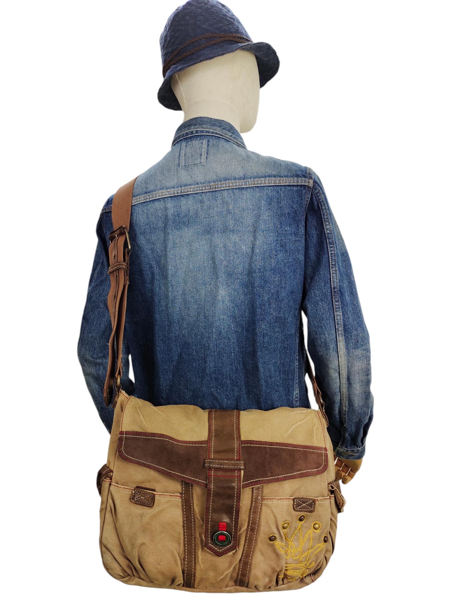 Vintage Tough Jeansmith Utility Duck Cotton Leather Sling Vintage Tough Jeansmith Utility Duck Cotton Leather Sling