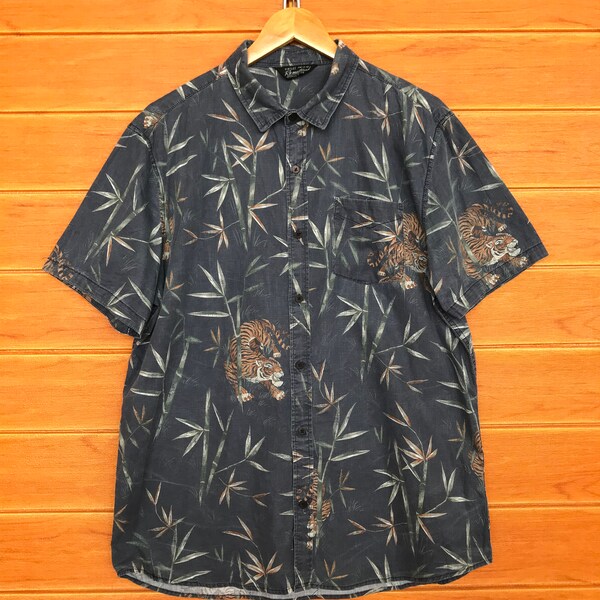 Chemise Hawaïenne Authentique Aloha - Fabriquée à Hawaii, Taille XL, Imprimé Inversé