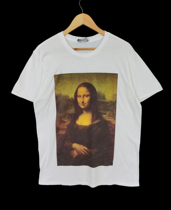 トップス 90s mona lisa T-shirt Vintage 90s Mona Lisa Art T-shirt - Leonardo Da Vinci - Size M - Etsy