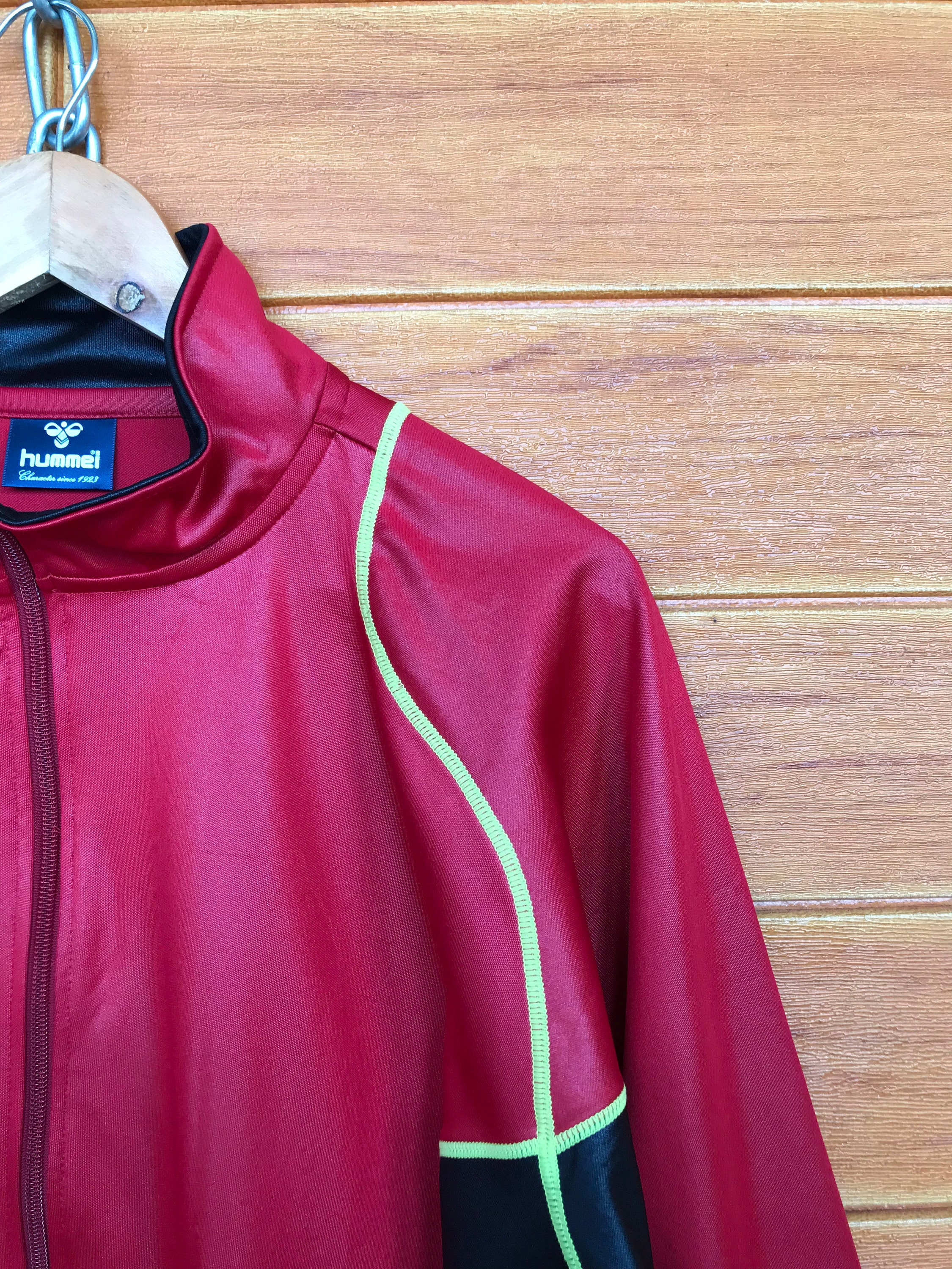 トップス hummel sports track jacket Y2K Vintage Hummel Track Top Jacket Denmark Made Red and White