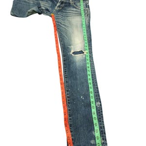 Vintage Vanquish Japan Clawmark Distress Faded Denim Jeans, Comme Des Garcons Undercover, Waist 34 image 9