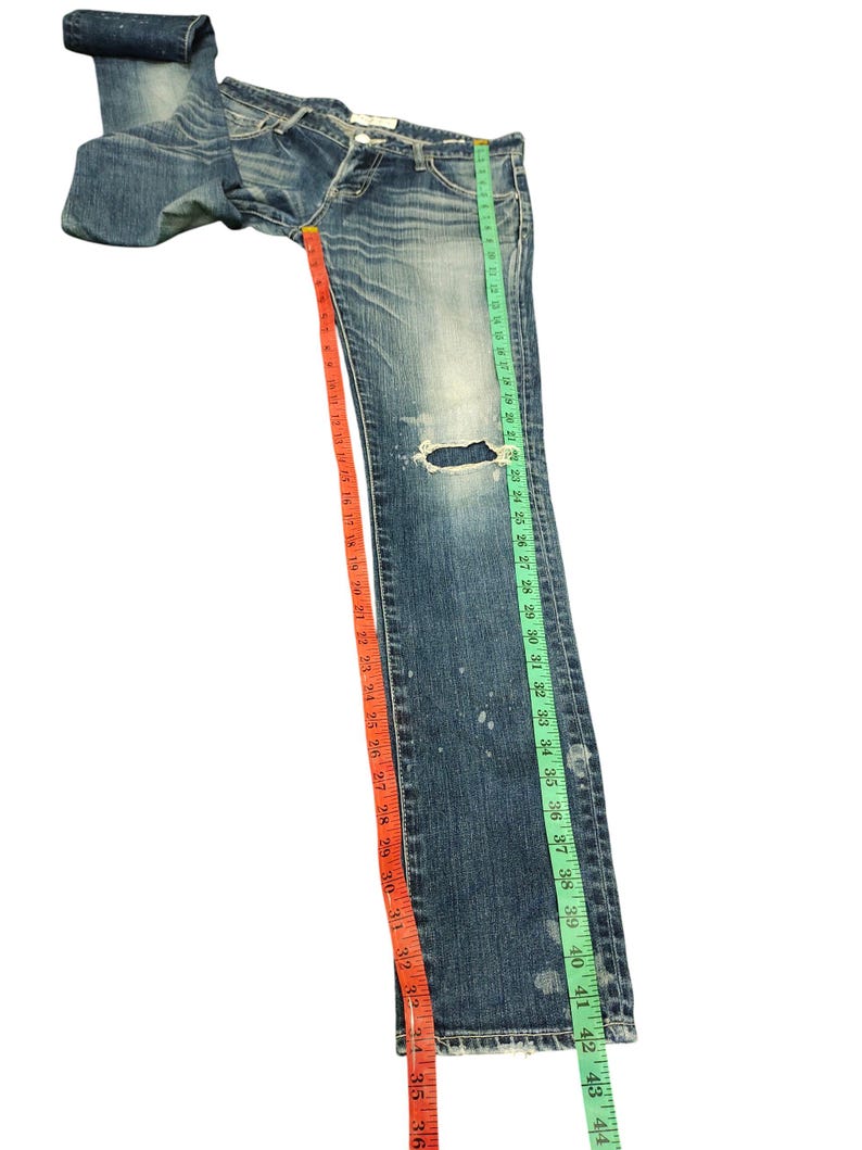 Vintage Vanquish Japan Clawmark Distress Faded Denim Jeans, Comme Des Garcons Undercover, Waist 34 image 9