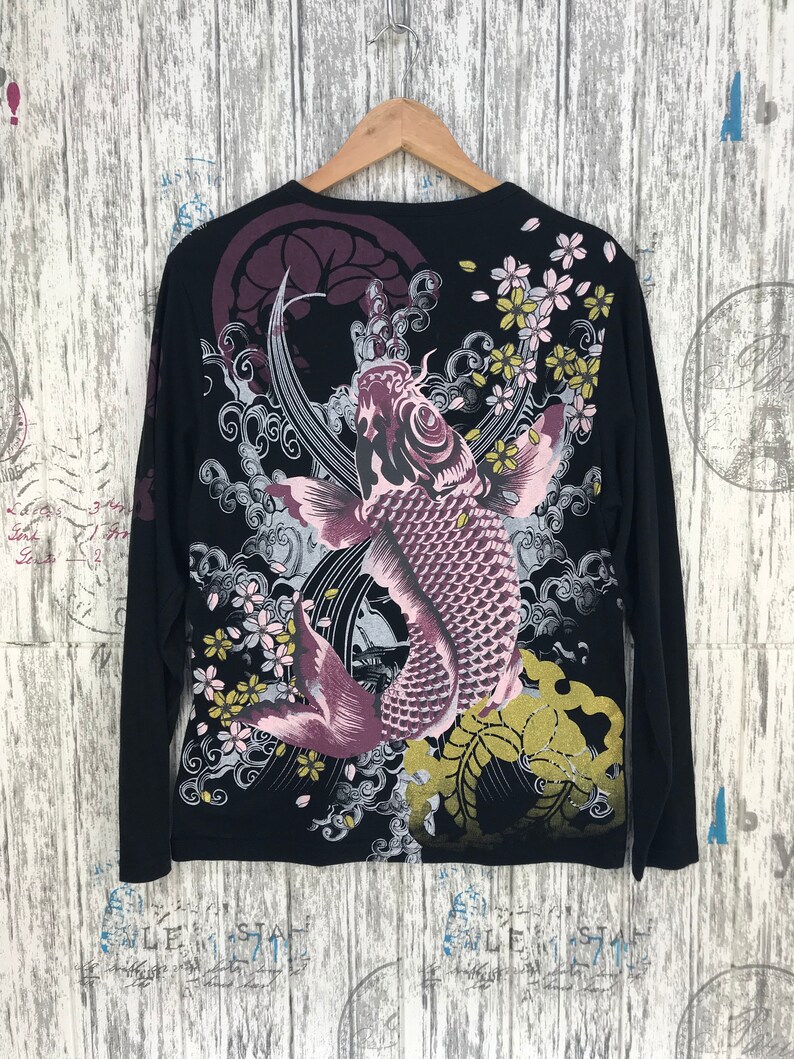 Clothing Vintage The Japanase Tradition Koi Fish Shirt Yakuza Gangsta Shirt M Size T Shirts Clothing Vintage The Japanase Tradition Koi Fish Shirt Yakuza Gangsta Shirt M Size T Shirts