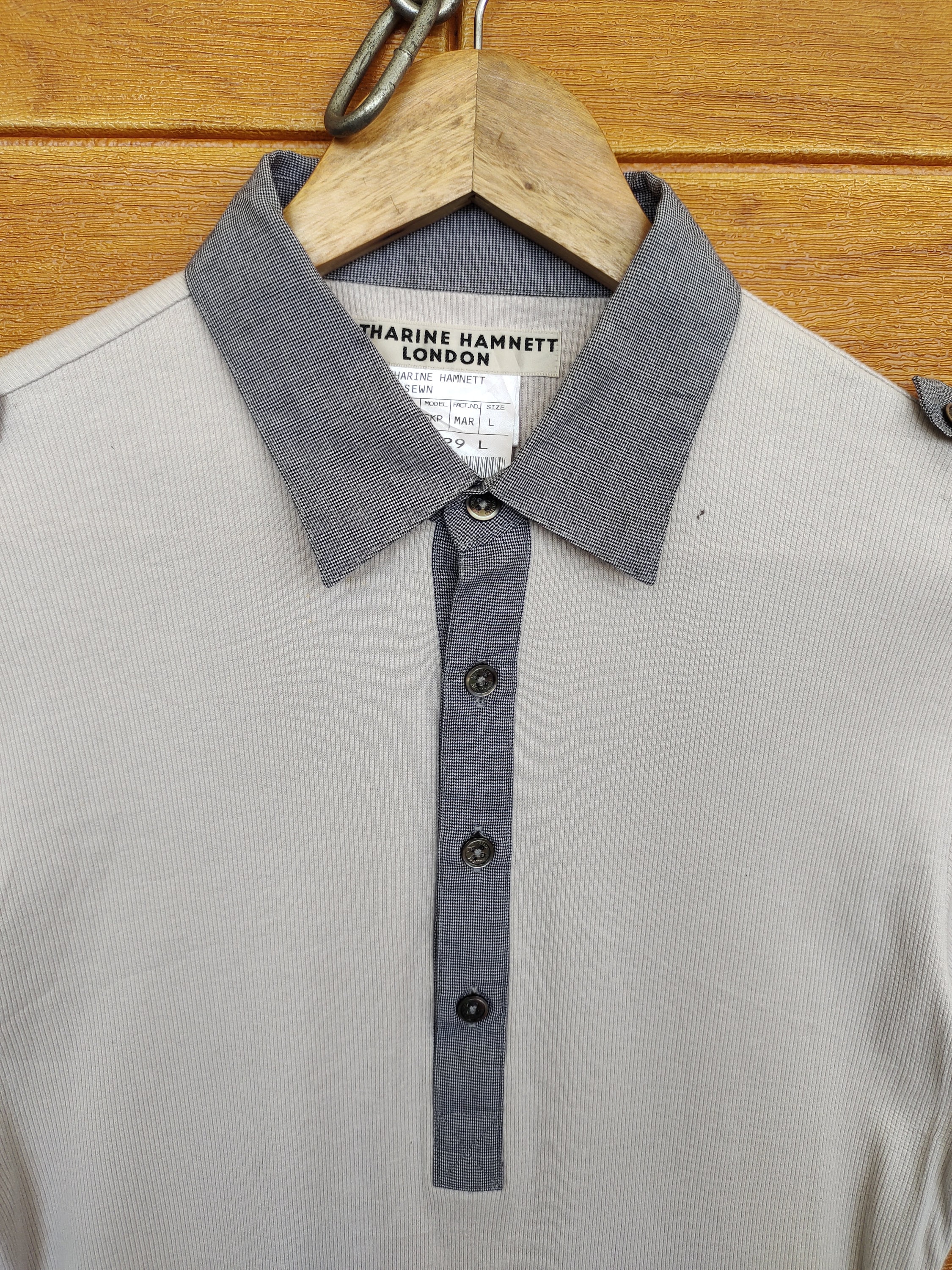 Vintage KATHARINE HAMNETT LONDON Stretchable Polo Shirt Vintage KATHARINE HAMNETT LONDON Stretchable Polo Shirt