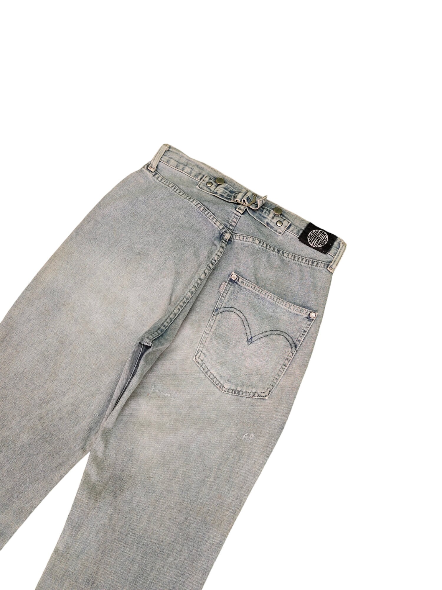 W30x28.5 Vintage Loose Jean Levis Silvertab Buckle Back Denim Rare 