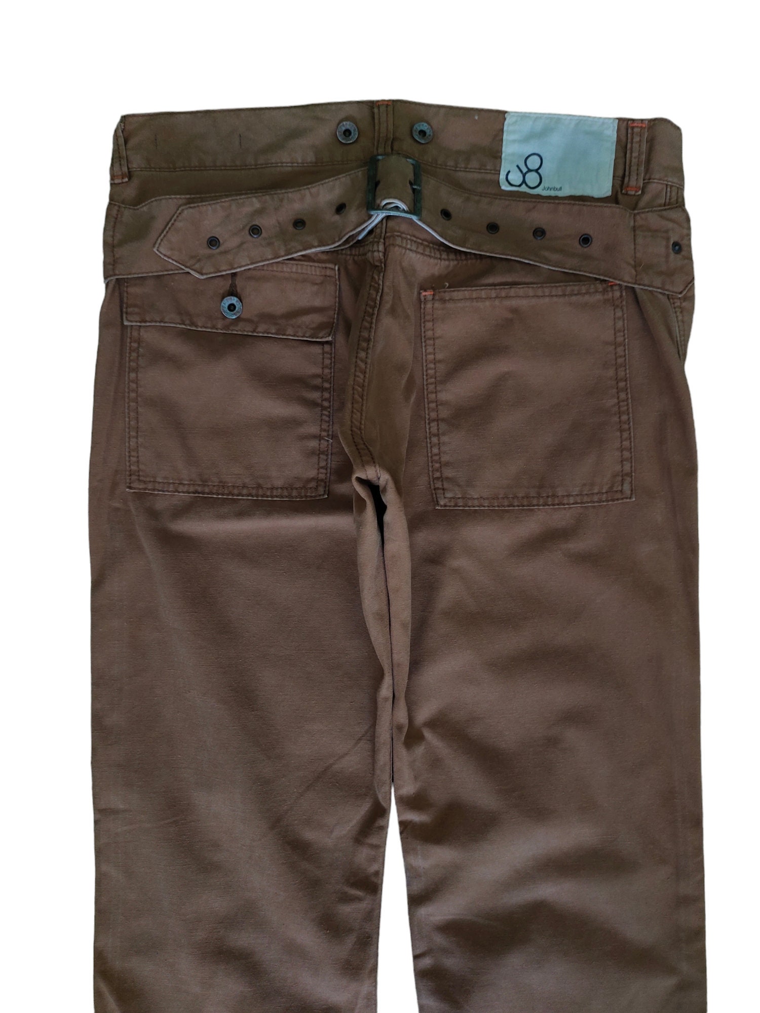 Vintage Johnbull Workwear Pants - Buckle Back Cotton Trousers (W34