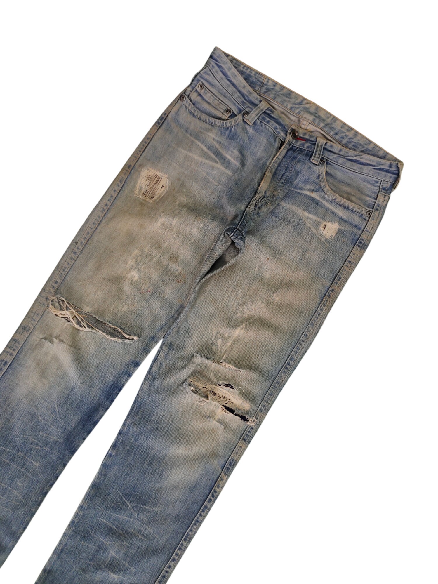 W31x30.5 Beams Distress Faded Denim Jeans Undercover Style W31x30.5 Beams Distress Faded Denim Jeans Undercover Style