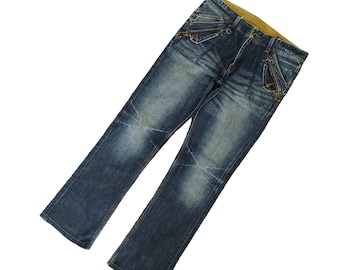 Vintage Edwin 503 Blue Trip Flare Jeans - Y2K Boot Cut Denim W31