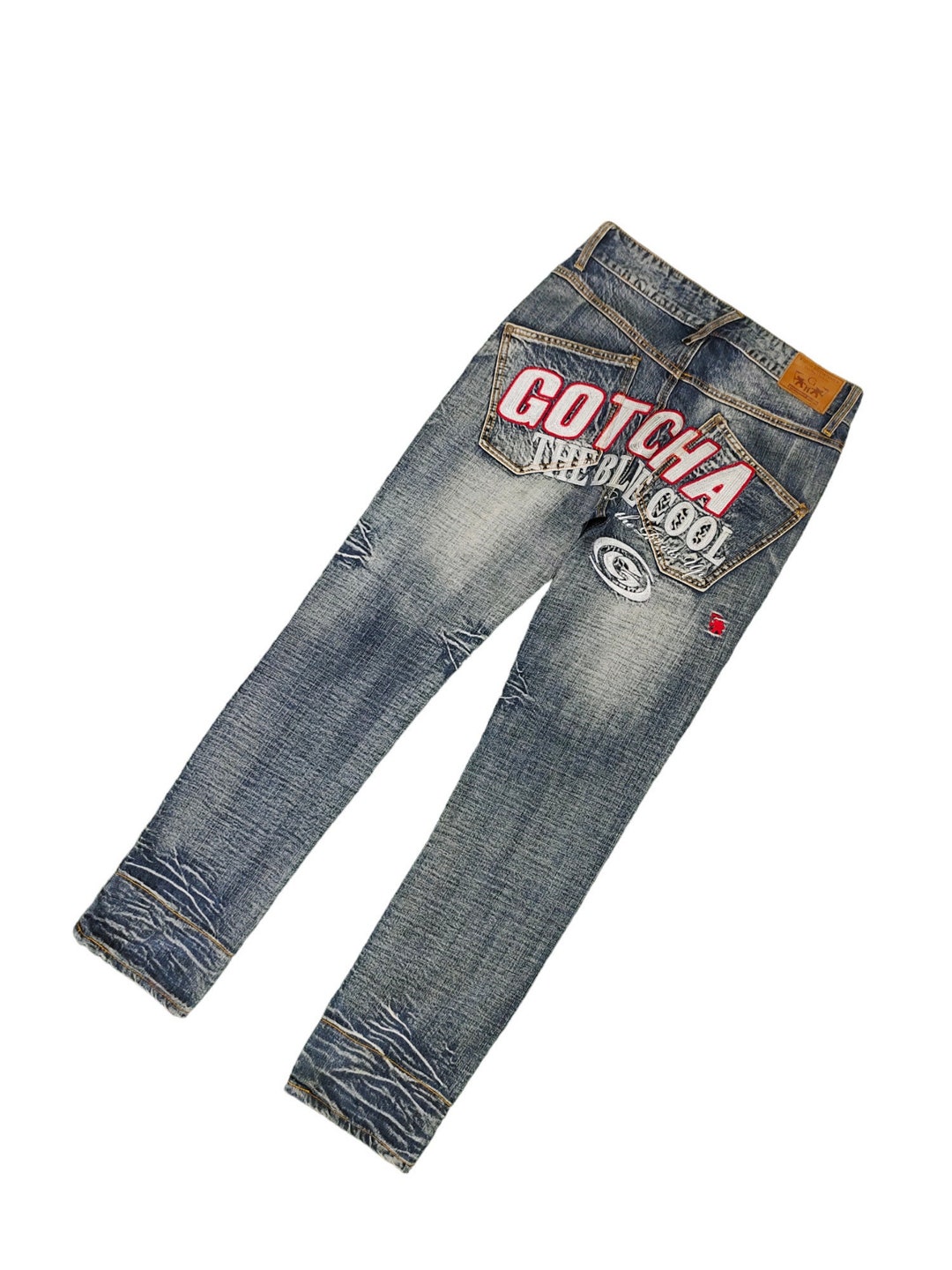 Vintage Gotcha Embroidered Denim Jeans, Y2K Streetwear (w32x33) - Etsy