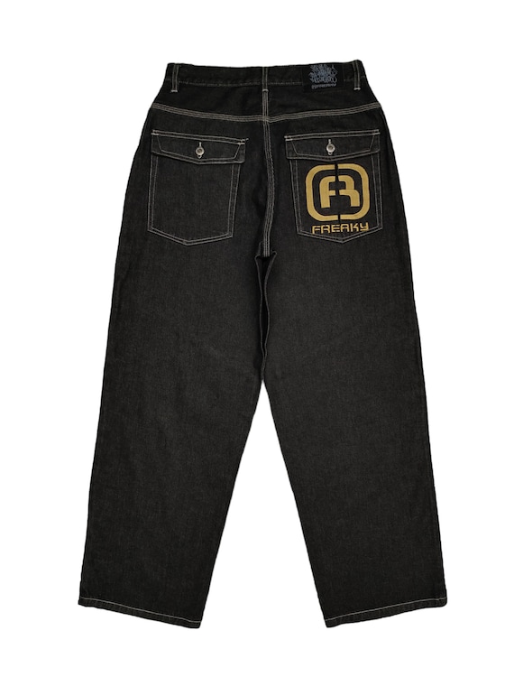 W32x30.5 Baggy Jeans Freaky Massive 808 Denim Wide Y2k Jnco W32x30.5 Baggy Jeans Freaky Massive 808 Denim Wide Y2k Jnco