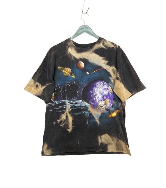 Vintage 90s Planet Solar System T-shirt: All Over Print Art Tee
